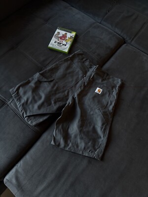 Reworked Carhartt Shorts  | Faded black/grey | Vintage double knee piece