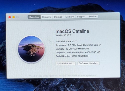 Apple Mac Mini A1347 Late 2012 Quad i7-3615Q 2.60GHz 16GB RAM 256GB Catalina OS - Afbeelding 6 van 8