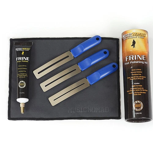 Music Nomad MN124 FRINE Metal Fret Polishing Kit w/ Fretboard Guards + Cloth