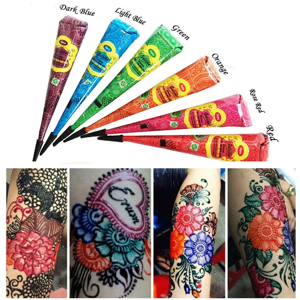 Golecha Henna Mehandi Temporary Tattoo - Multicolor - 6 Cones - Image 2 of 3