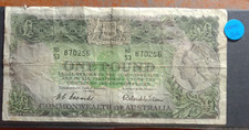 1953 COOMBS-WILSON ONE POUND NOTE COMMONWEALTH OF AUSTRALIA CIRCULATED