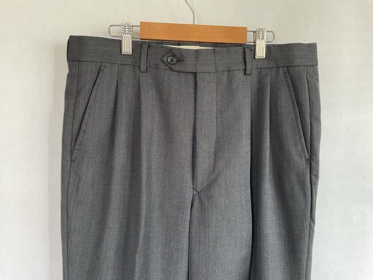 Stafford Men's Dress Pants Gray Front Pleats Cuffs W-34, Inseam 30.  B-3-10 | eBay