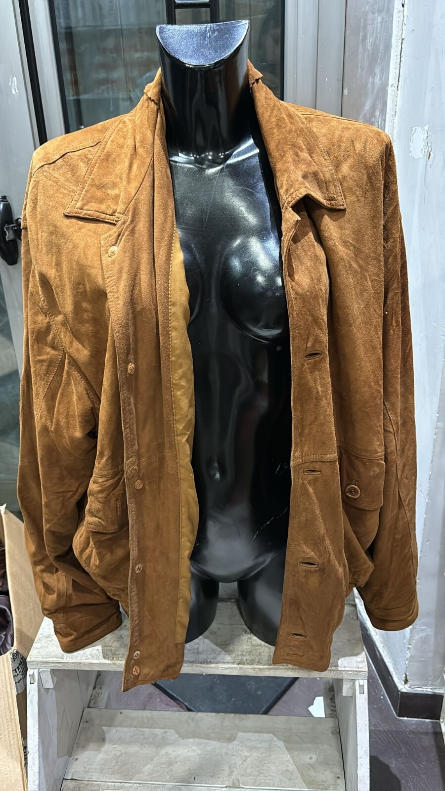 Vintage Brown Biker Leather Jacket for Men Size 52 - LLD406