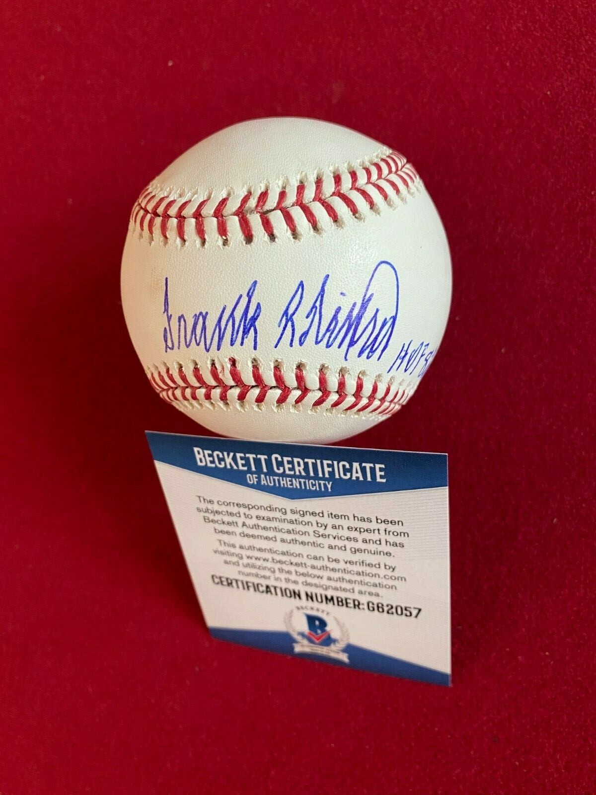 Frank Robinson Autographed Signed , "" (Beckett) Official MLB Baseball (HOF '82) Vintage 