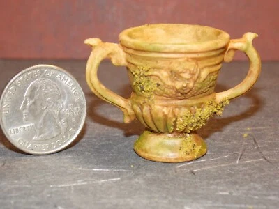 Dollhouse Miniature Urn Planter by Falcon Aged with Moss 1:12 inch scale E198 - Image 1 of 4