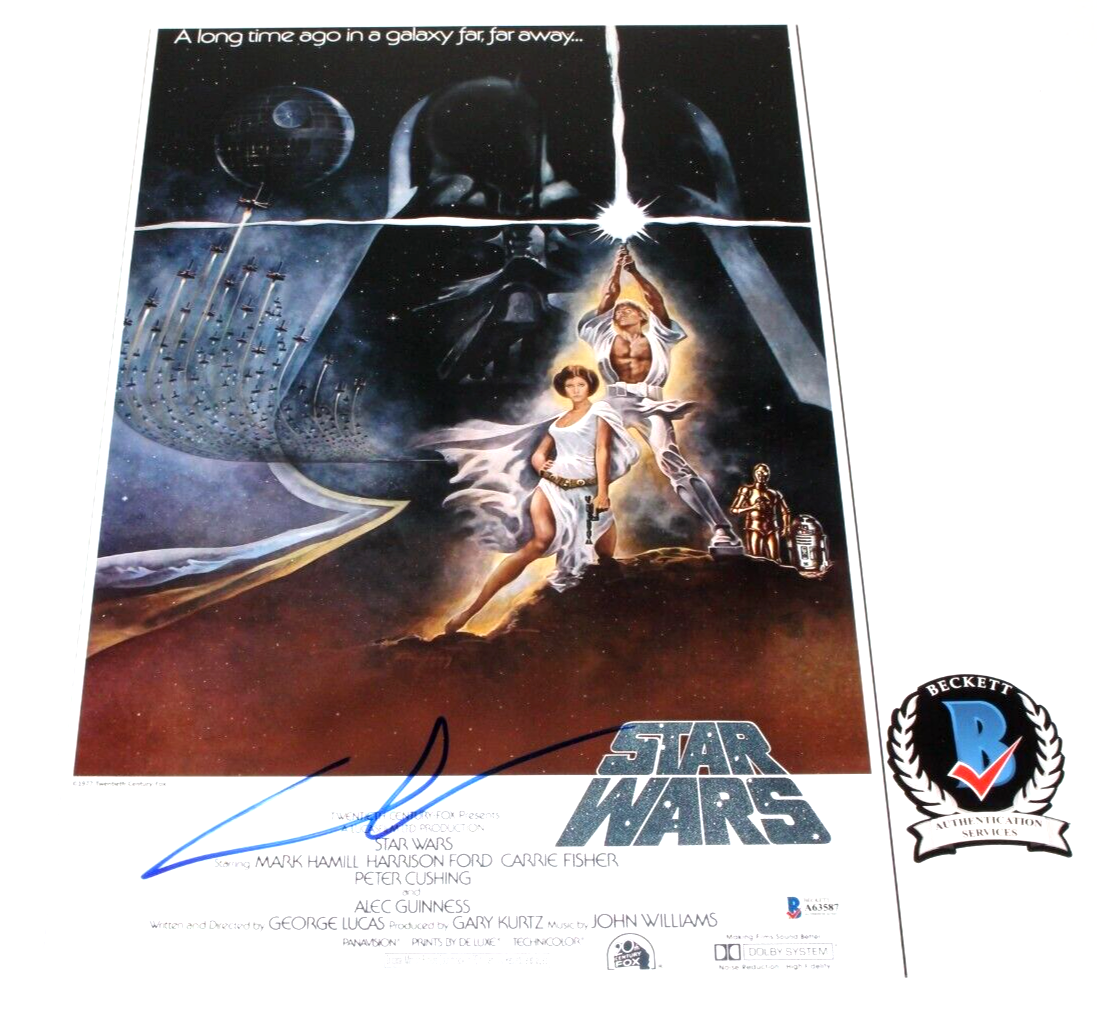 GEORGE LUCAS SIGNED STAR WARS EPISODE IV 12x18 MOVIE POSTER