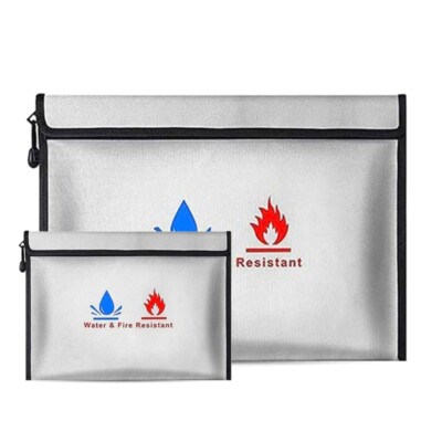 Waterproof Fireproof Money Safe File Storage Bag for Money Files Documents