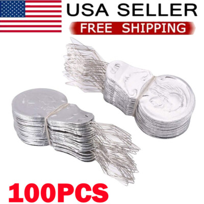 100x Metal Wire Needle Threader Silver Hand Sewing Stitch Insertion Tool 1.7'' US