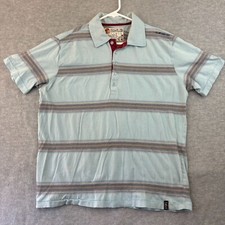 Quiksilver Mens Striped Polo Shirt Size L Blue Multicolor Short Sleeve Casual