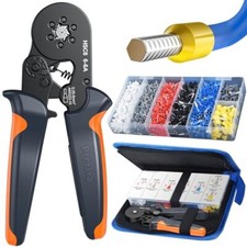 Ferrule Crimping Tool Kit with 1900PCS Wire Connectors, Hexagonal AWG23-10 Sa...