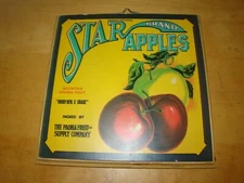 STAR BRAND APPLE WOODEN HANGING PLAQUE 10 1/2" x 10 1/2"