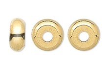 100 Gold Plated Brass 4x2mm Smooth Heishi Spacer Beads with 0.7-1mm Hole