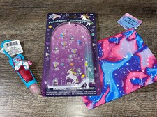 Space unicorn lip gloss backpack Clip pinball game galaxy cosmetic bag lot