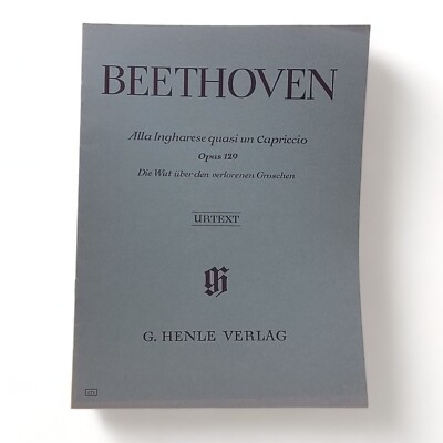 Beethoven Alla Ingharese Quasi Un Capriccio Opus 129 Music Book