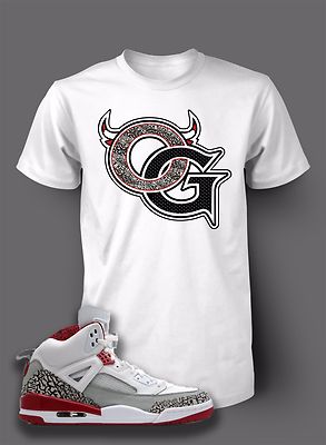 Mens OG Graphic Sneaker Tee Shirt to Match J SPIZIKE WHITE CEMENT Big Tall Sm