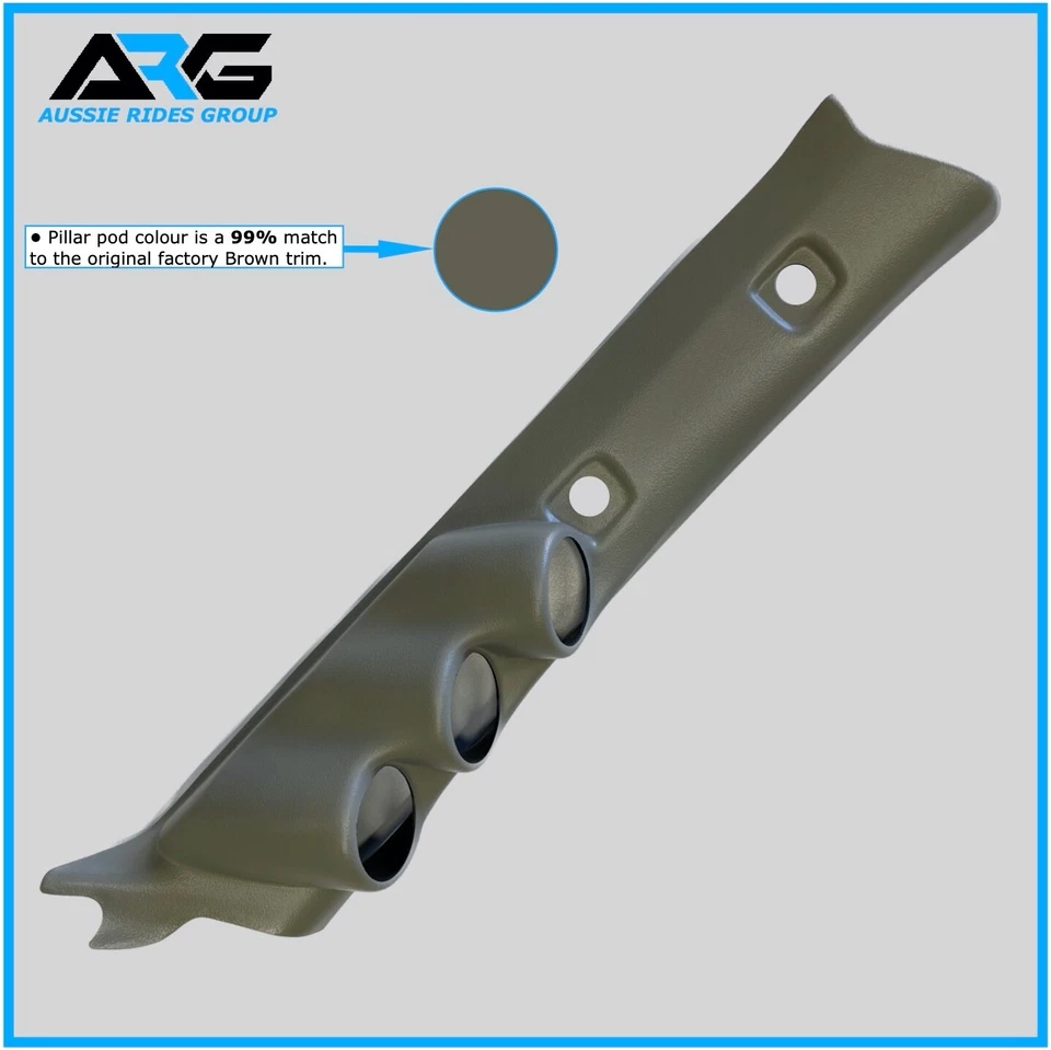 52mm 3 Gauge Pillar Pod In Brown To Suit Nissan GU Patrol 1997-2016 Trim Code K - Image 2 of 4