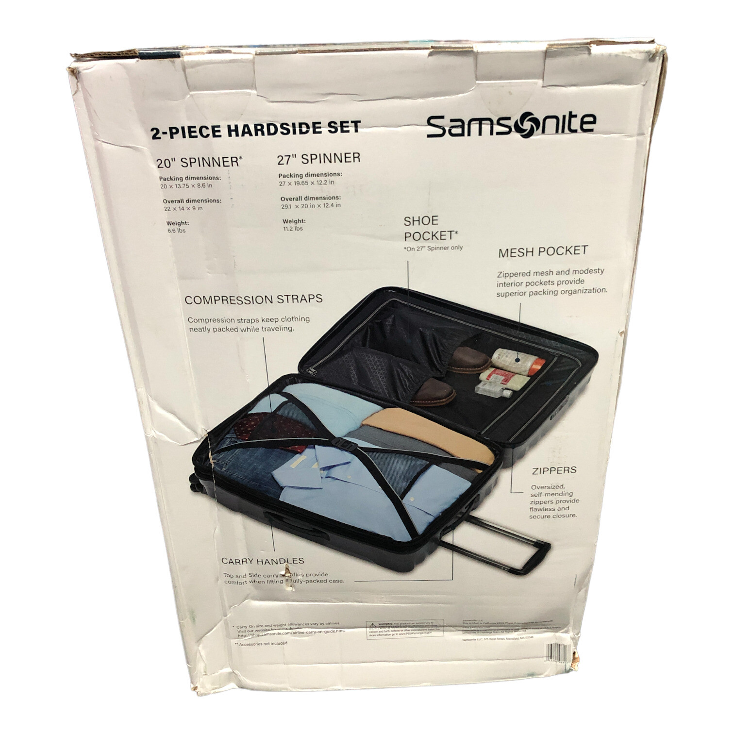 Samsonite Volante Hardside Spinner Luggage 2Piece Set, Dark Gray eBay