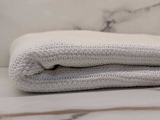 White Woven 100 Cotton Bed Blanket 66x90 Thin Lightweight Breathable