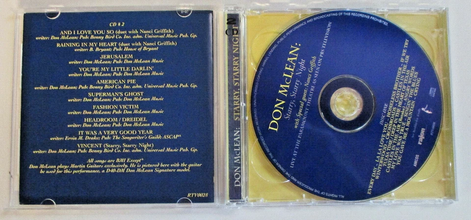 Starry, Starry Night, Don Mclean with Nanci Griffith - 2 CD - Image 2 of 4
