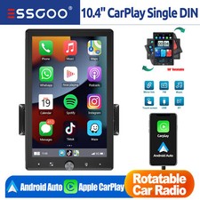 10.4" Single DIN Car Stereo Radio Wireless Apple CarPlay Android Auto Bluetooth