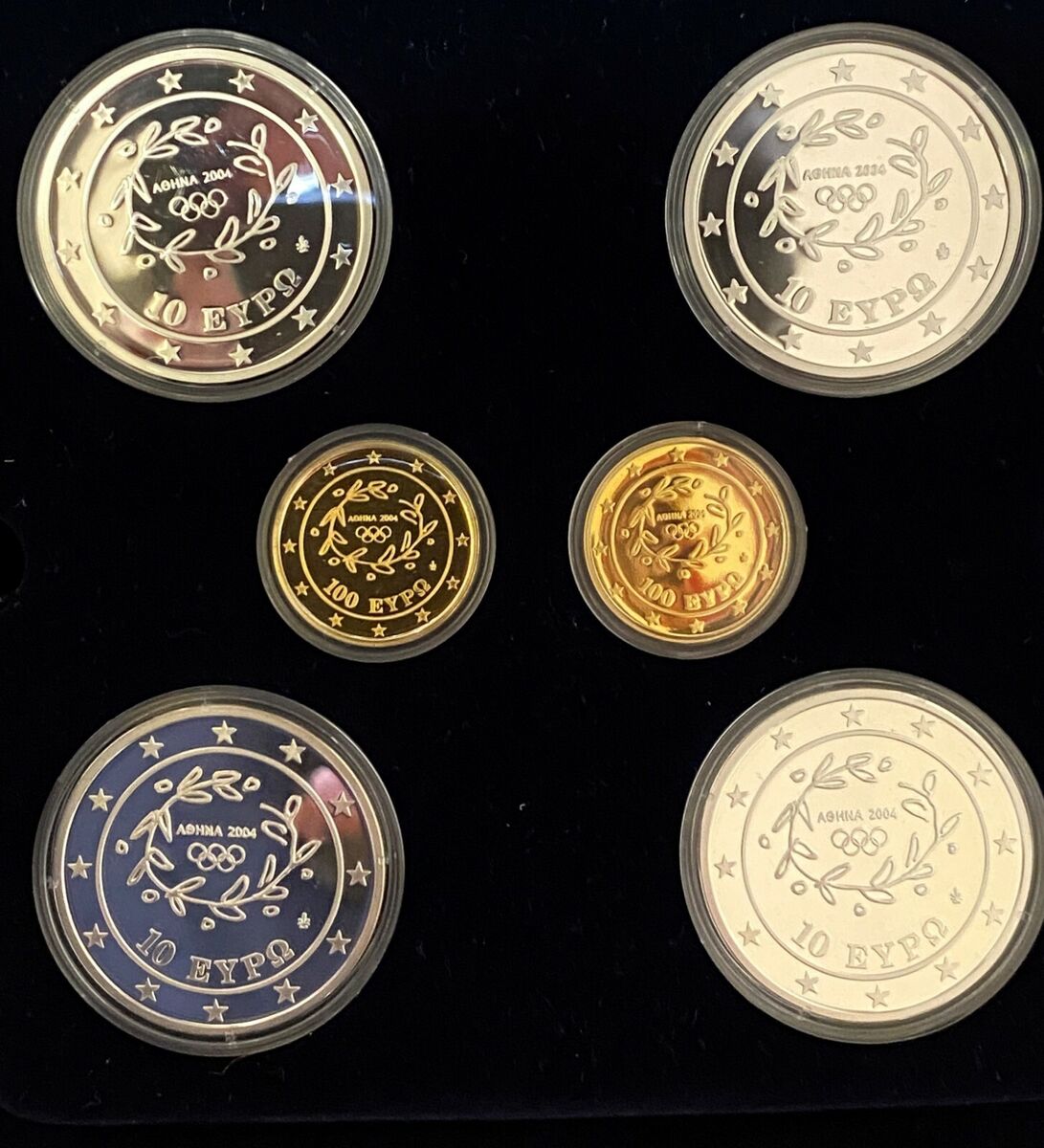 2004 ATHENS OLYMPICS 6 GOLD-SILVER PROOF COIN COMMEMORATIVE 2004 ATHENS OLYMPICS 6 GOLD-SILVER PROOF COIN COMMEMORATIVE