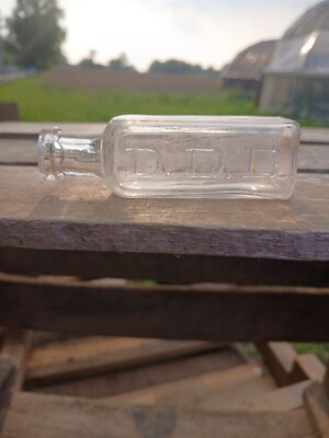 Antique D D D (Decatur D Dennis)  Medicine Bottle Clear