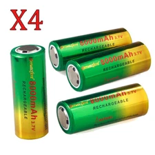 4pcs Skywolfeye 26650 Battery 3.7V Li-ion Rechargeable Batteries Cell