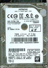 HTS727575A9E362,  0J27713,   DA4756,  HITACHI SATA 750GB