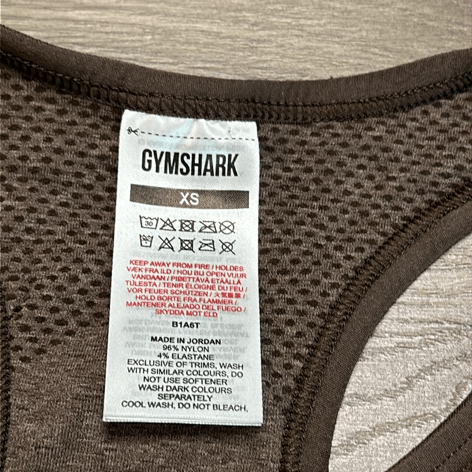 Gymshark Vital 2.0 Seamless Brown Racerback Sports Bra Size XS eBay