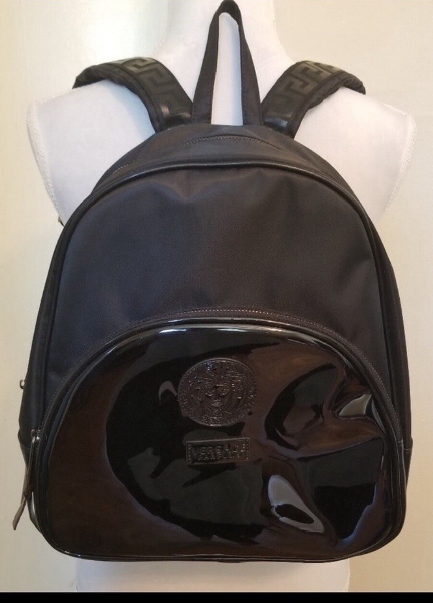 Versace Parfums Black Medusa Logo Adjustable Strap Backpack  display picture 3