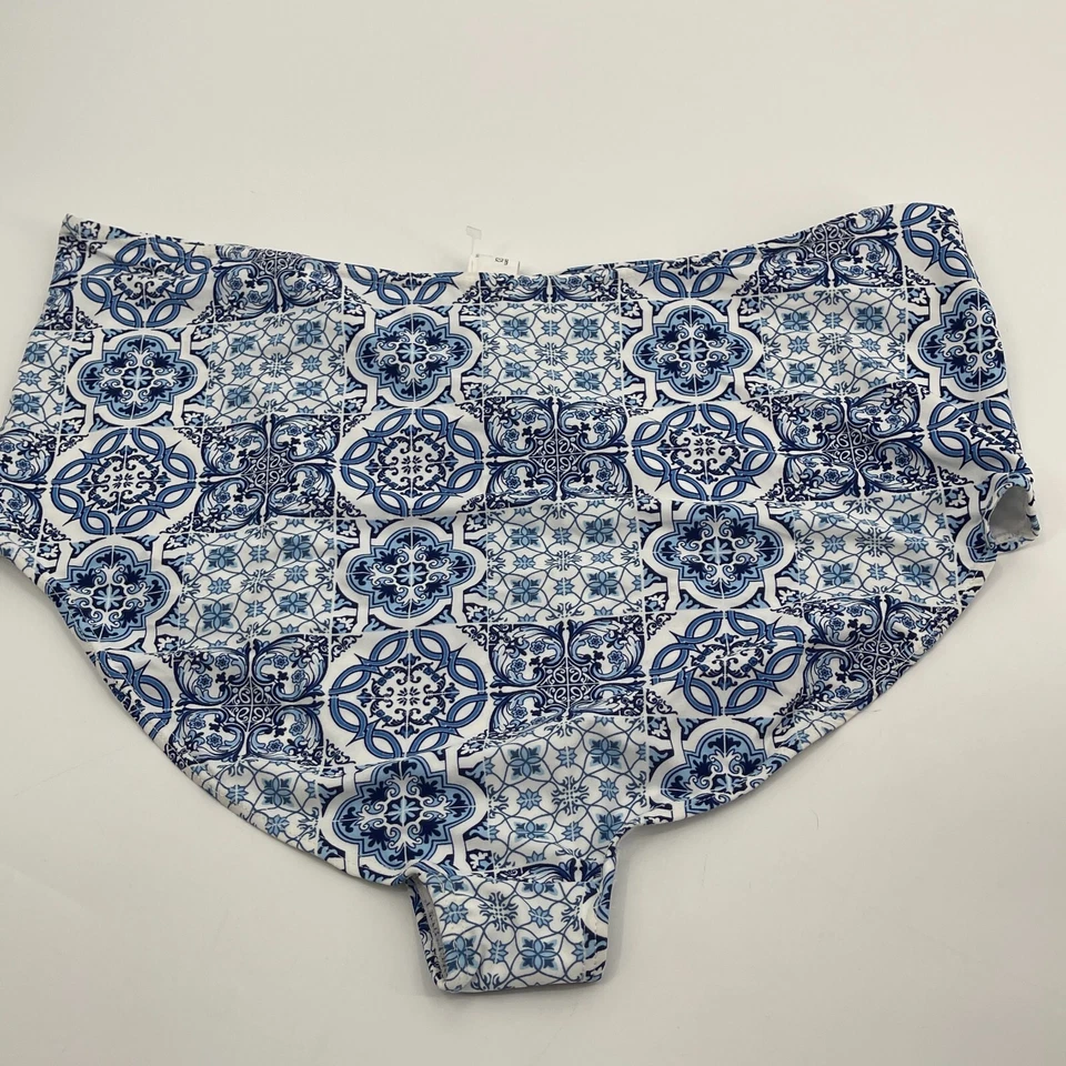 Boohoo Mujer Bikini Parte Inferior 18 Azul Plus Natación Informal Playa Blanco Preppy Elastizado Foto 4 de 4