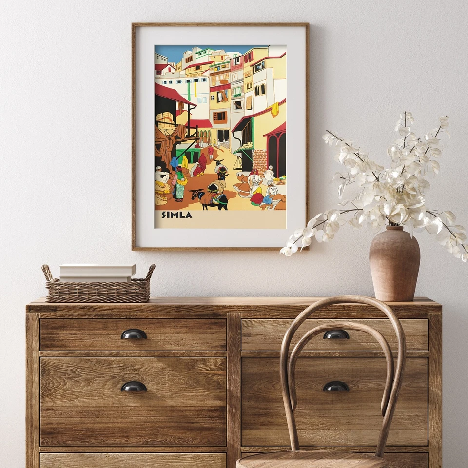 Индийский винтажный дорожный плакат Simla художественная печать | домашний декор - Изображение 4 из 4