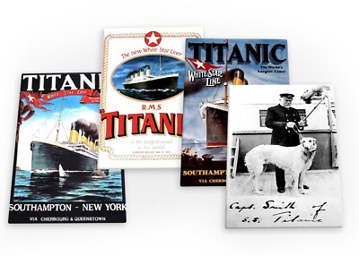 Titanic weiß Sternschiff Vintage 4 x Kühlschrankmagnete (B) Set Retro
