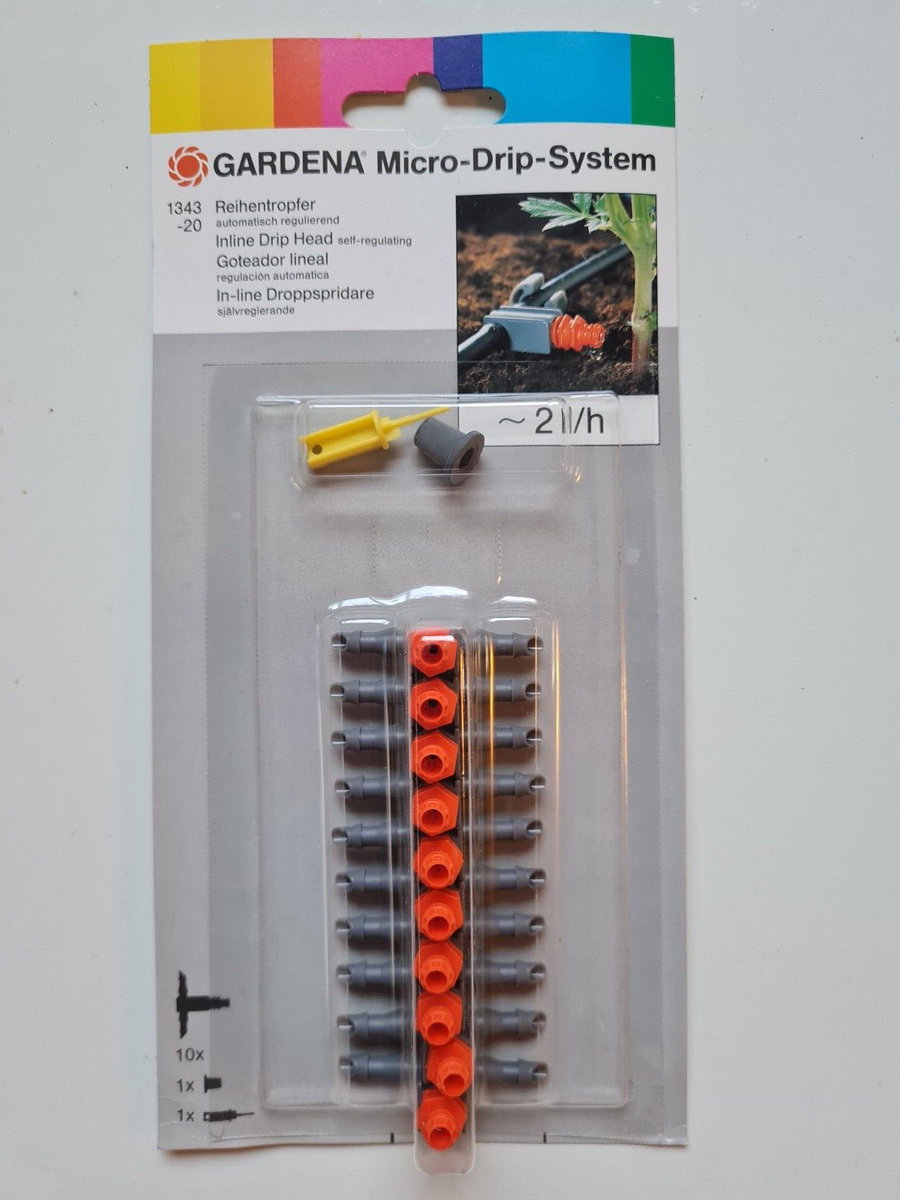 Goutteurs Gardena Inline 2 L/h - Lot De 10 - Arrosage Goutte à Goutte Balcon/Jardin