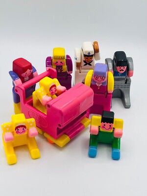 Vintage Mattel Double Dooz Transforming Block Toy Figures Set