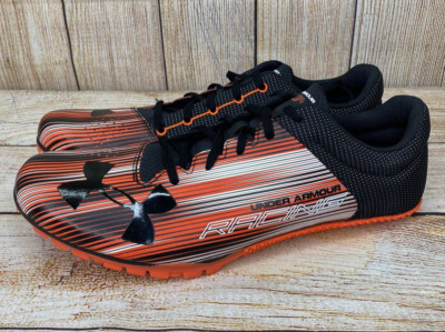 Under Armour Men Kick Sprint Spike Running Size 13 Orange Black 1273939-296 Ua Under Armour Kick Distance Men Spikes 1273939 296 Black  main image 4