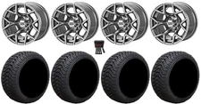 LSI Ninja 12" Golf Wheels Gunmetal 215x35 Cruze Tires E-Z-GO & Club Car