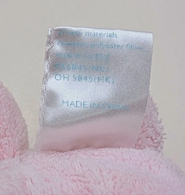 Винтажный 7,5» Carters маленький мини розовый Джон Леннон погремушка слон Baby плюшевая мягкая - Изображение 4 из 4