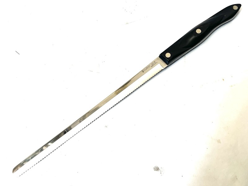 🗡Vintage Cutco 1724kB Dark Handle Bread Slicer / Carver Knife Lightly Used