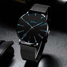 Ultra Slim Mens Sport Watches Luminous Waterproof Date Quartz Wristwatch