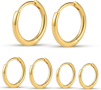 Kleine Gold Creolen Ohrringe für Damen 14K Mini Gold Huggie Creolen Set Sl...