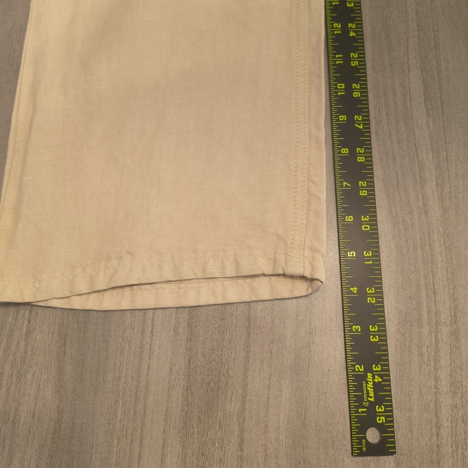 Bill's Khakis Pants Men's 36x32 Beige Khaki Linen Lightweight Preppy USA Made - Image 3 of 4