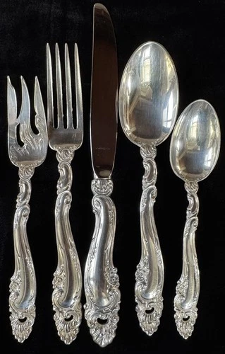 Vintage Gorham DECOR 5 Piece Place Setting Sterling Silver No Mono
