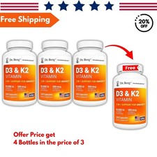 Dr. Berg  s Nutritionals 100mg Vitamin D3  K2 Supplement 120 Capsules 4 Pack US
