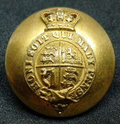 [JENNENS] Viktorianischer Königshaushalt Volldeich 23 mm vergoldeter montierter Knopf