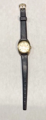 Vintage Timex Mechanical Wind Up Women's Watch 24mm - Leather Strap Water Res.