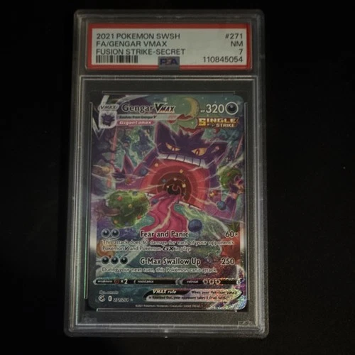 Pokémon TCG Gengar VMAX 271/264 Secret Rare Fusion Strike Holo PSA 7