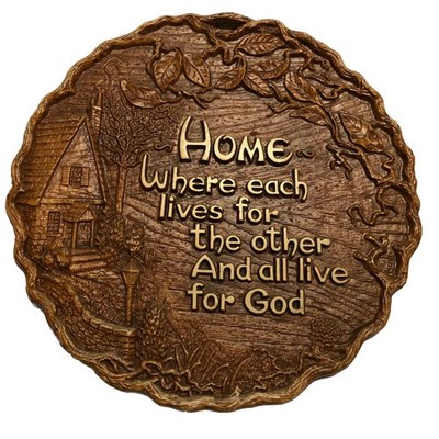 Multi Products Plaque Faux Wood Home #1233 All Live for God USA Made MCM