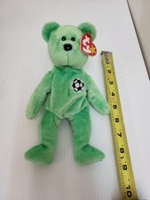 1998 Ty Beanie Baby Kicks The Green Soccer Bear Plush Toy