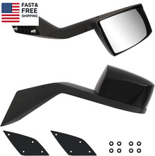 LEAVAN Black Hood Mirrors Assembly Fit for 2000-2015 Volvo VNL Pair of Heav